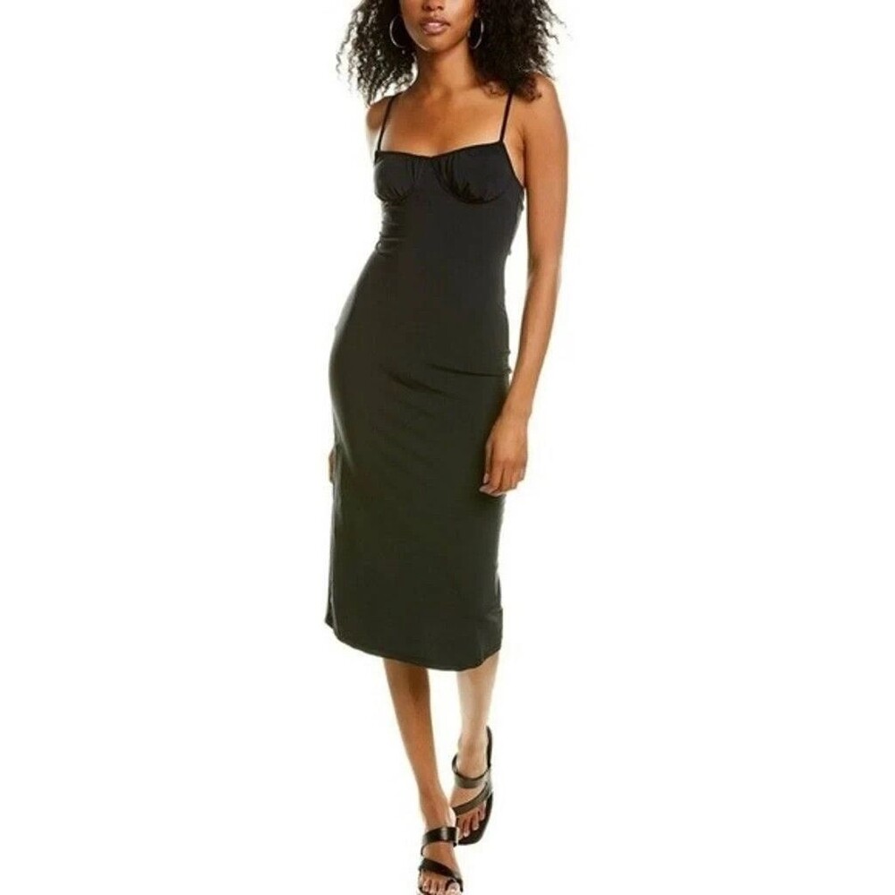 WeWoreWhat Revolve X By Danielle Bernstein Black Midi Slip Corset Dress Size XS